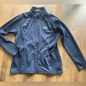 Navy Full-Zip Antigua Jacket with Coeur d’alene resort logo